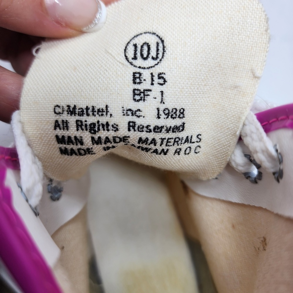 Vtg 1988 Girl's Barbie Brookfield Hyde Mattel Ice Skates Shoes Size 10 J - Picture 6 of 14